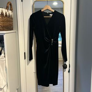 Calvin Klein velvet dark blue dress